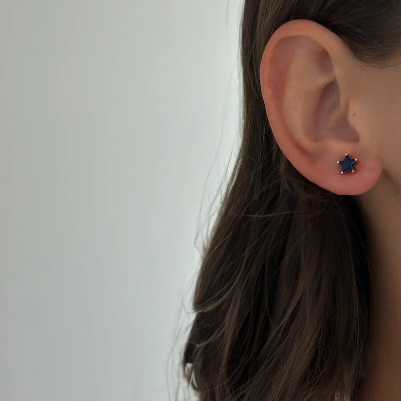 Kolczyki sztyfty Szafir Gwiazda