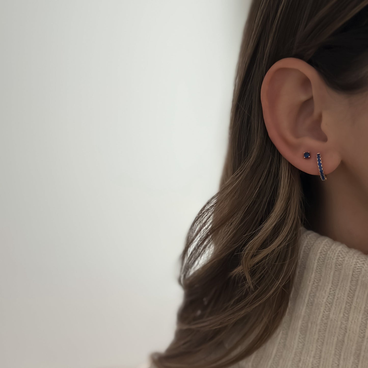 Sapphire Bling Hoops