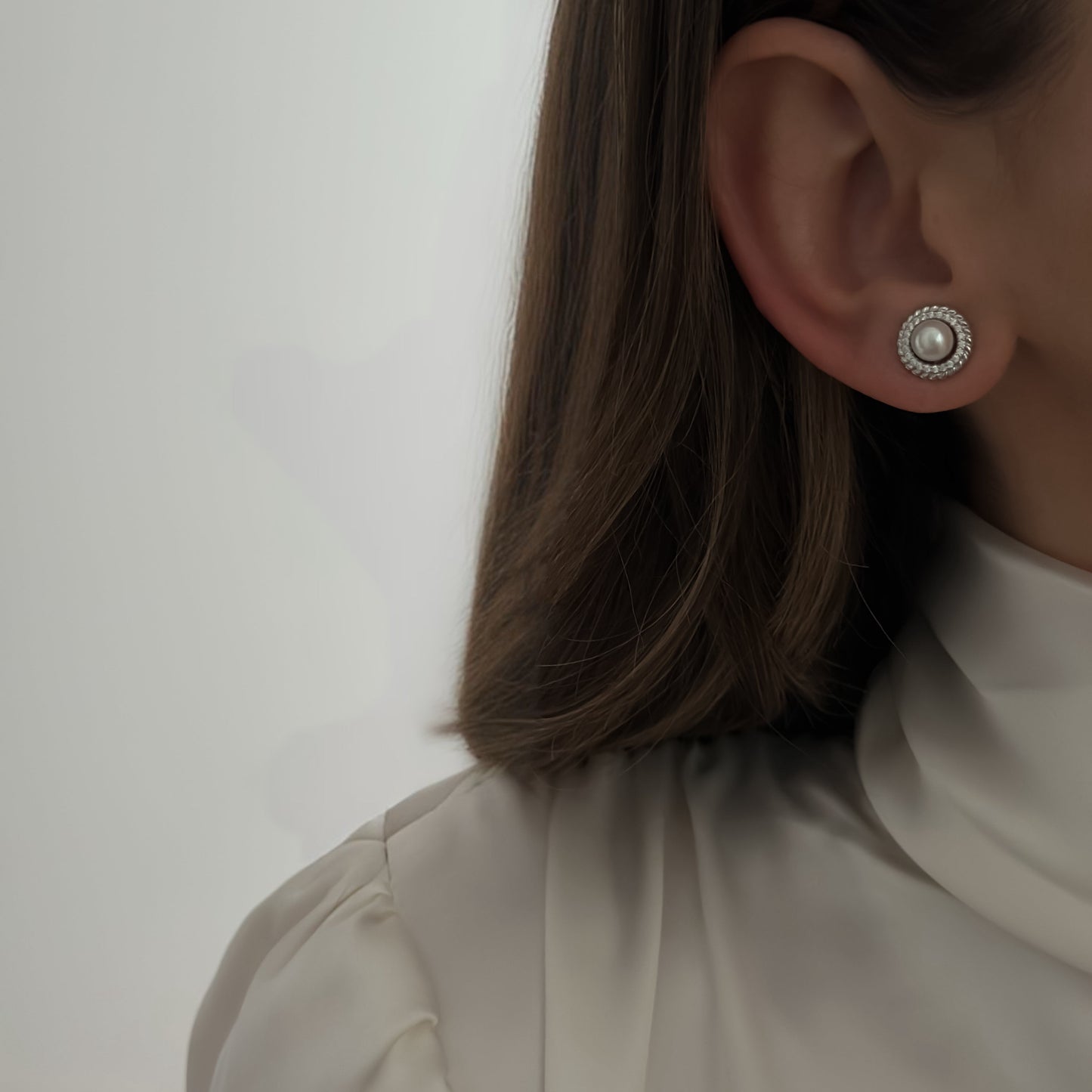 Kolczyki sztyfty Perła Nest – srebro