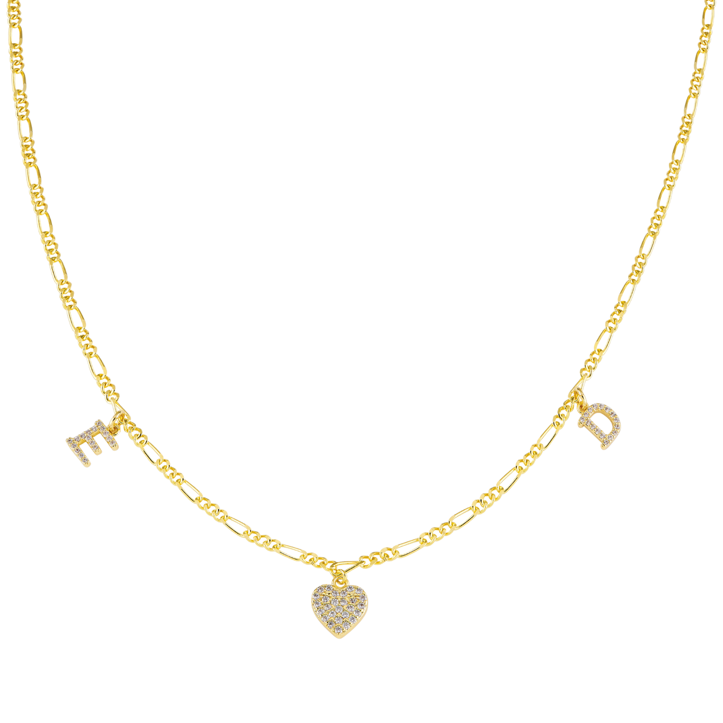 Łańcuszek z literą + serce | Srebro 925, 0,8 kg 0