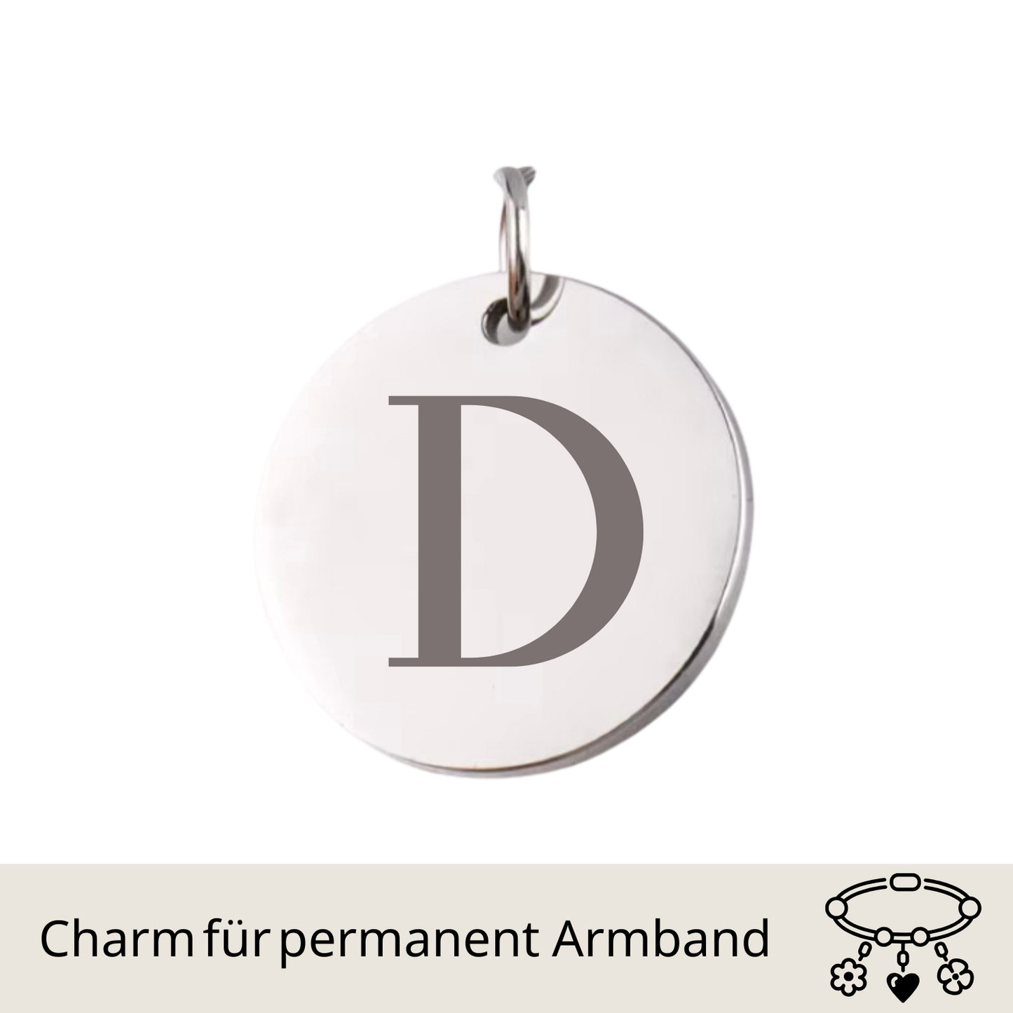 Nieskończona litera | Personalizowana zawieszka 8mm 1