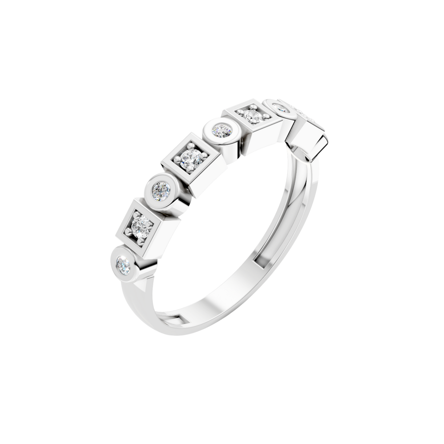 Pierścionek Bergamo | Nowoczesny design z diamentami 1,7-2,0g 3