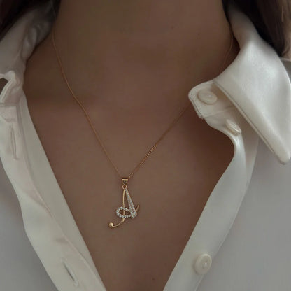 Script Letter Necklace