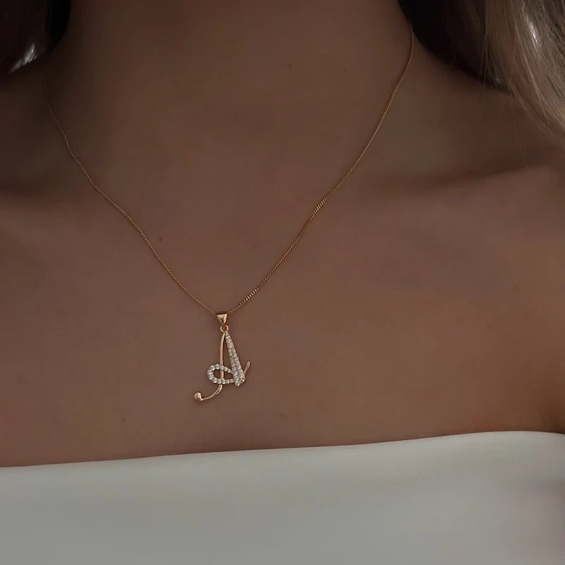 Script Letter Necklace