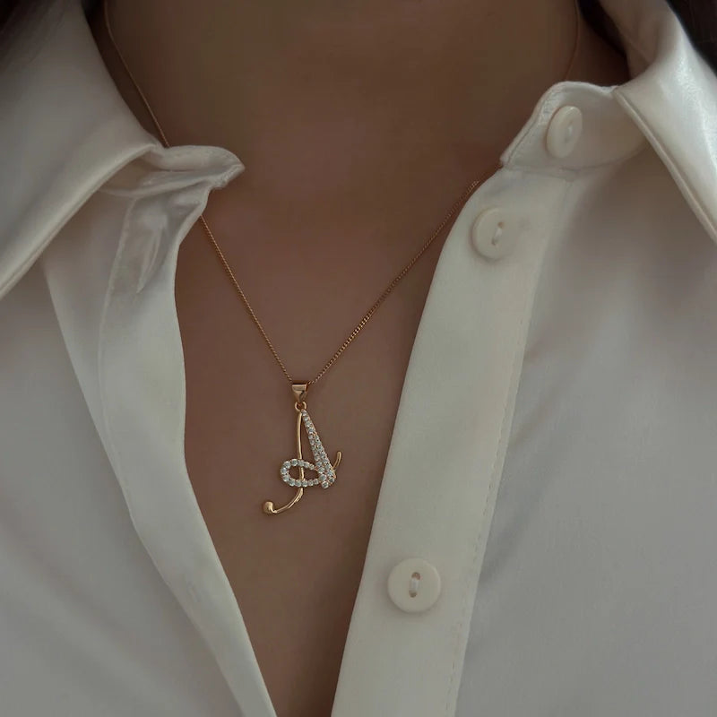 Script Letter Necklace