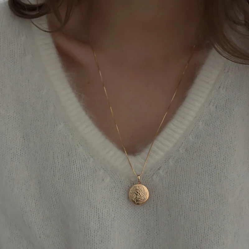 Flowers Locket Necklace