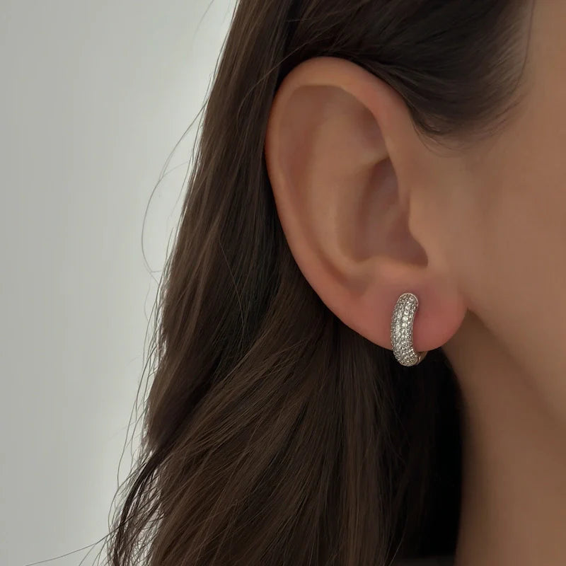 Pave S Hoops [Silver]