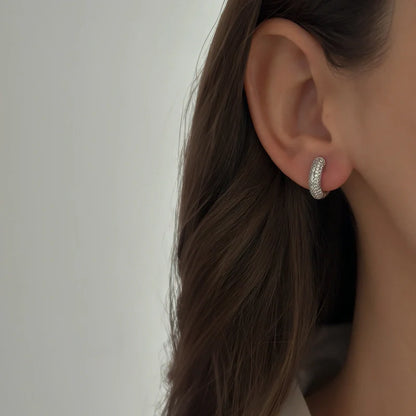 Pave S Hoops [Silver]