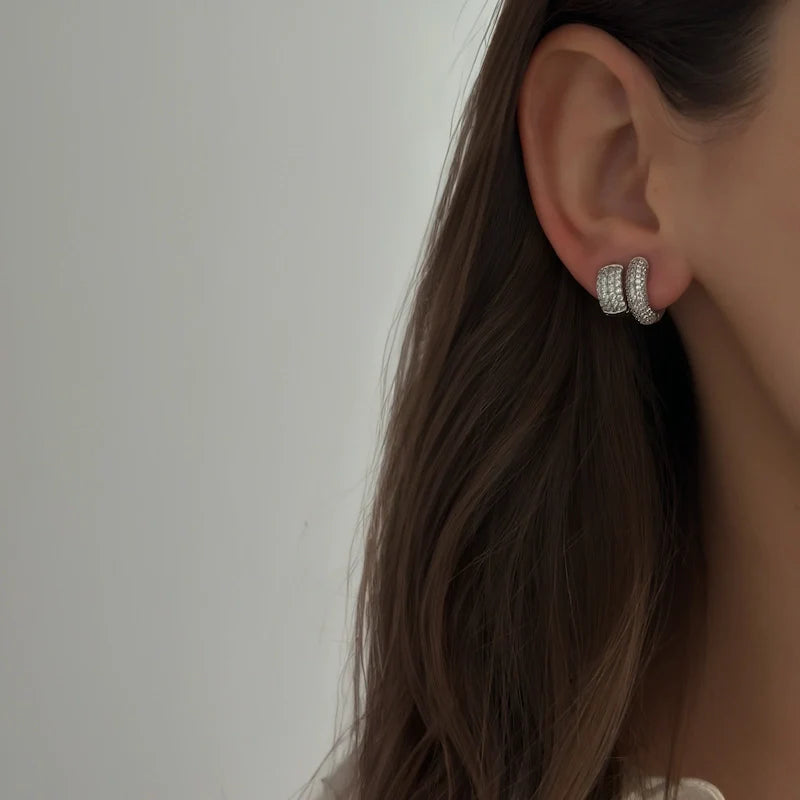 Pave S Hoops [Silver]