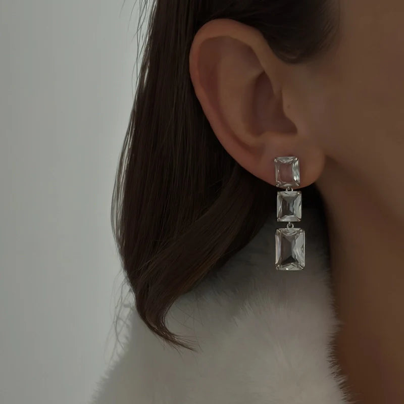 Blair Crystal Earrings [Silver]