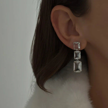 Blair Crystal Earrings [Silver]