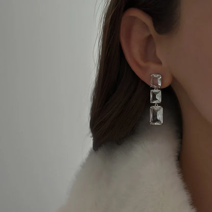 Blair Crystal Earrings [Silver]