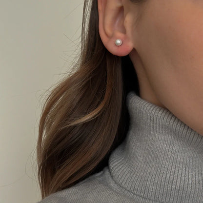 Mini Pearl Studs [Silver]