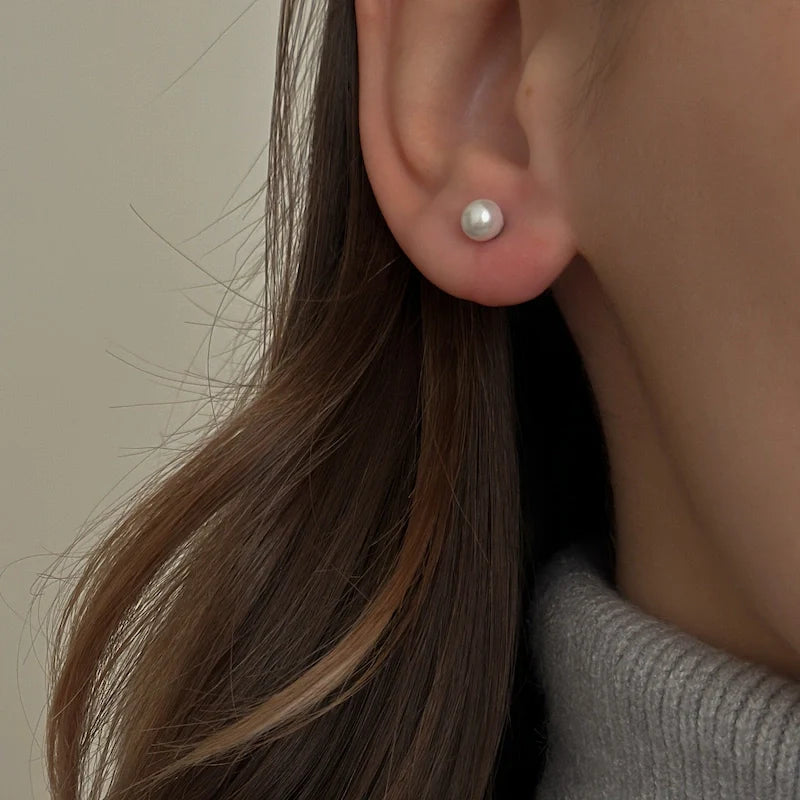 Mini Pearl Studs [Silver]