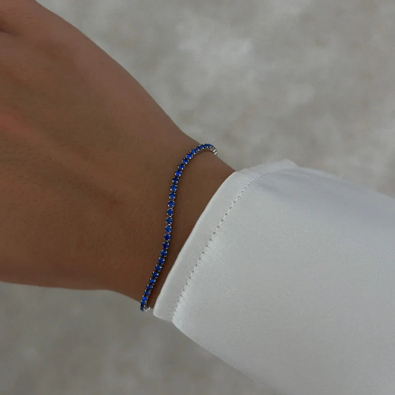 Tennis Sapphire Bracelet [Silver]