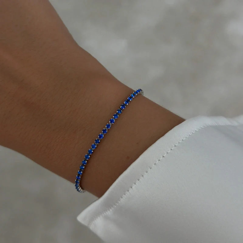 Tennis Sapphire Bracelet [Silver]