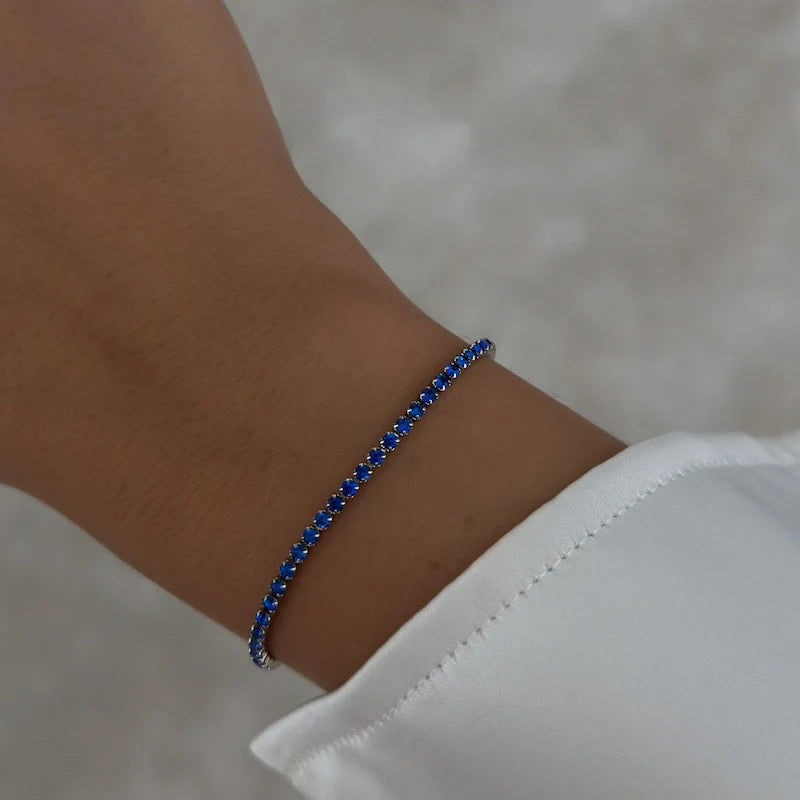 Tennis Sapphire Bracelet [Silver]