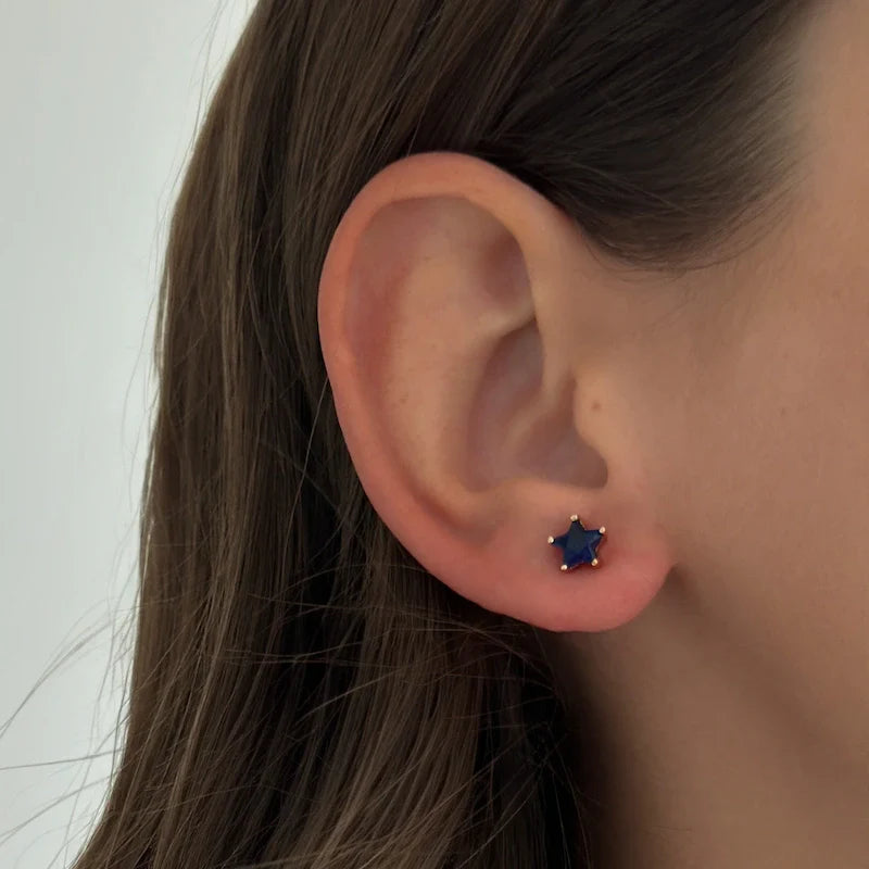 Kolczyki sztyfty Szafir Gwiazda