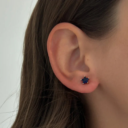Kolczyki sztyfty Szafir Gwiazda