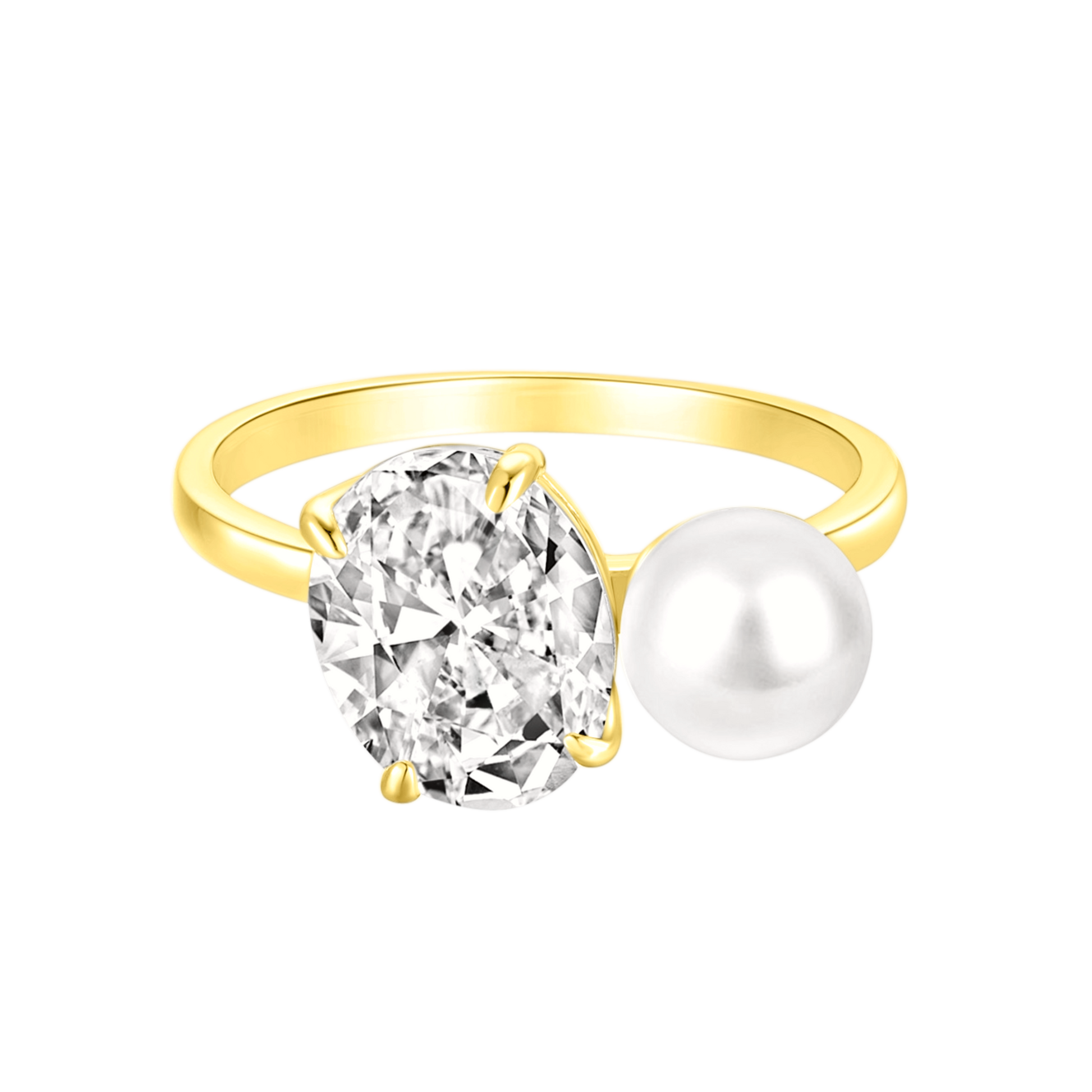 Ariana | Pierścionek Z Srebra 925 Z 18-Karatowym Złotem | 5g 0