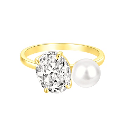 Ariana | Pierścionek Z Srebra 925 Z 18-Karatowym Złotem | 5g 0