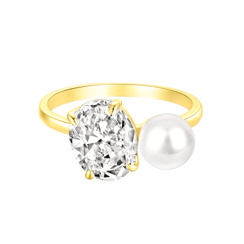 Ariana | Pierścionek Z Srebra 925 Z 18-Karatowym Złotem | 5g 0