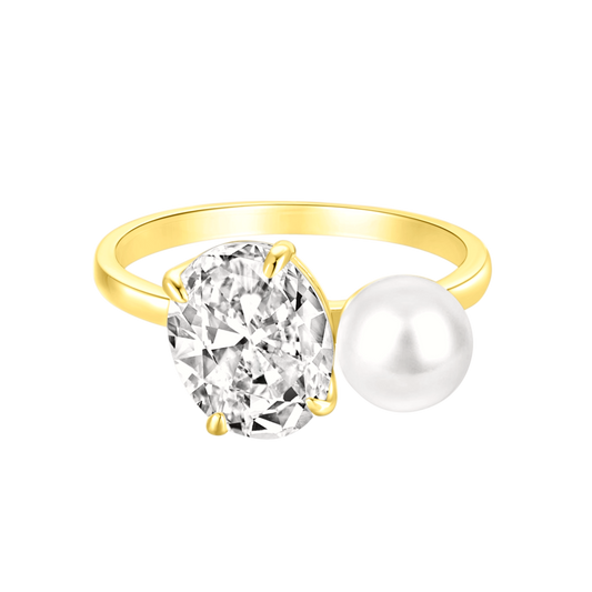 Ariana | Pierścionek Z Srebra 925 Z 18-Karatowym Złotem | 5g 0