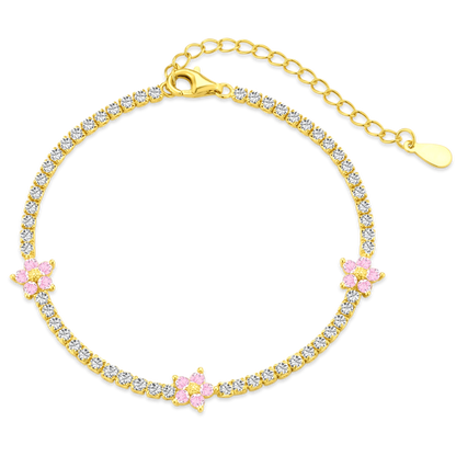 Bransoletka kwiatowa ze srebra 925 | Elegancki design 0.025kg 0