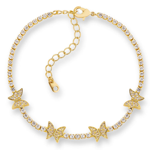 Bransoletka motylkowa | Pozłacana 18-karatowym złotem 0