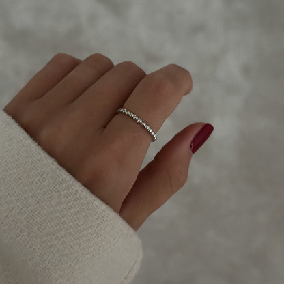 Beaded Thin Band [Silver]