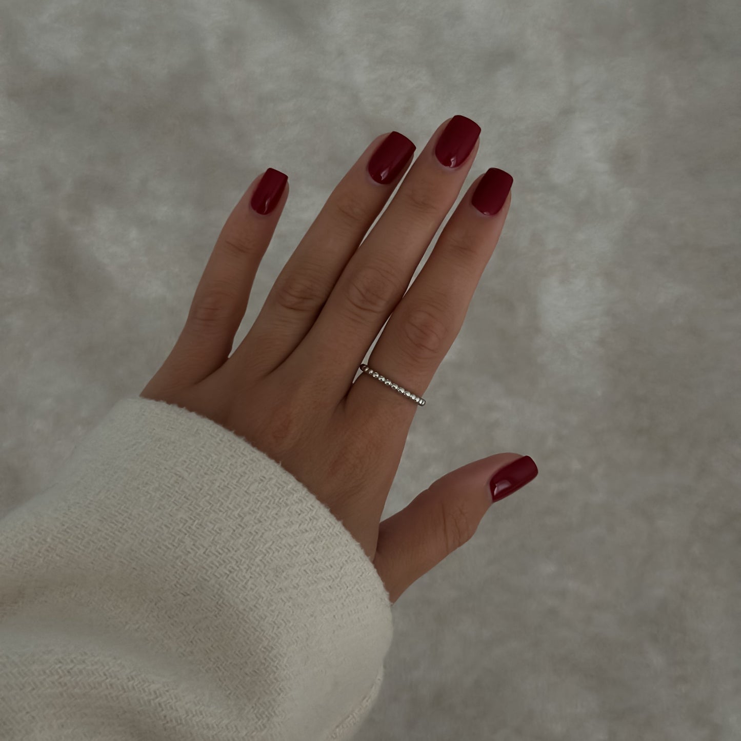 Beaded Thin Band [Silver]