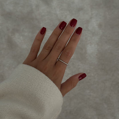 Beaded Thin Band [Silver]