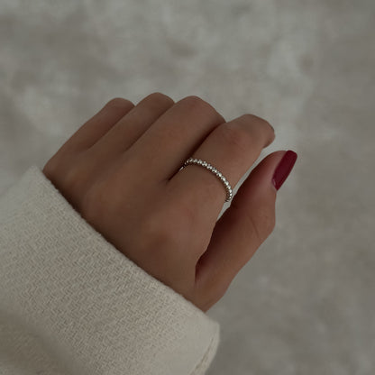 Beaded Thin Band [Silver]