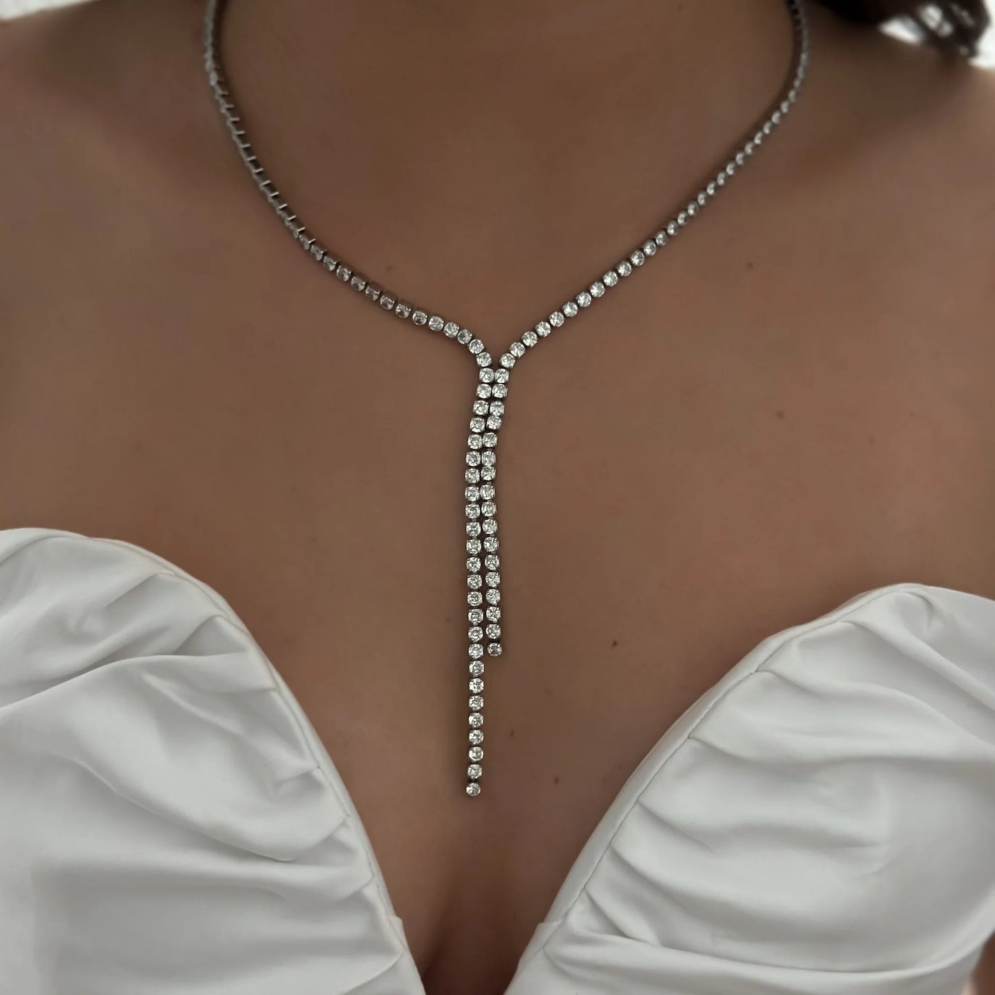 Tennis Flow Necklace [Silver]