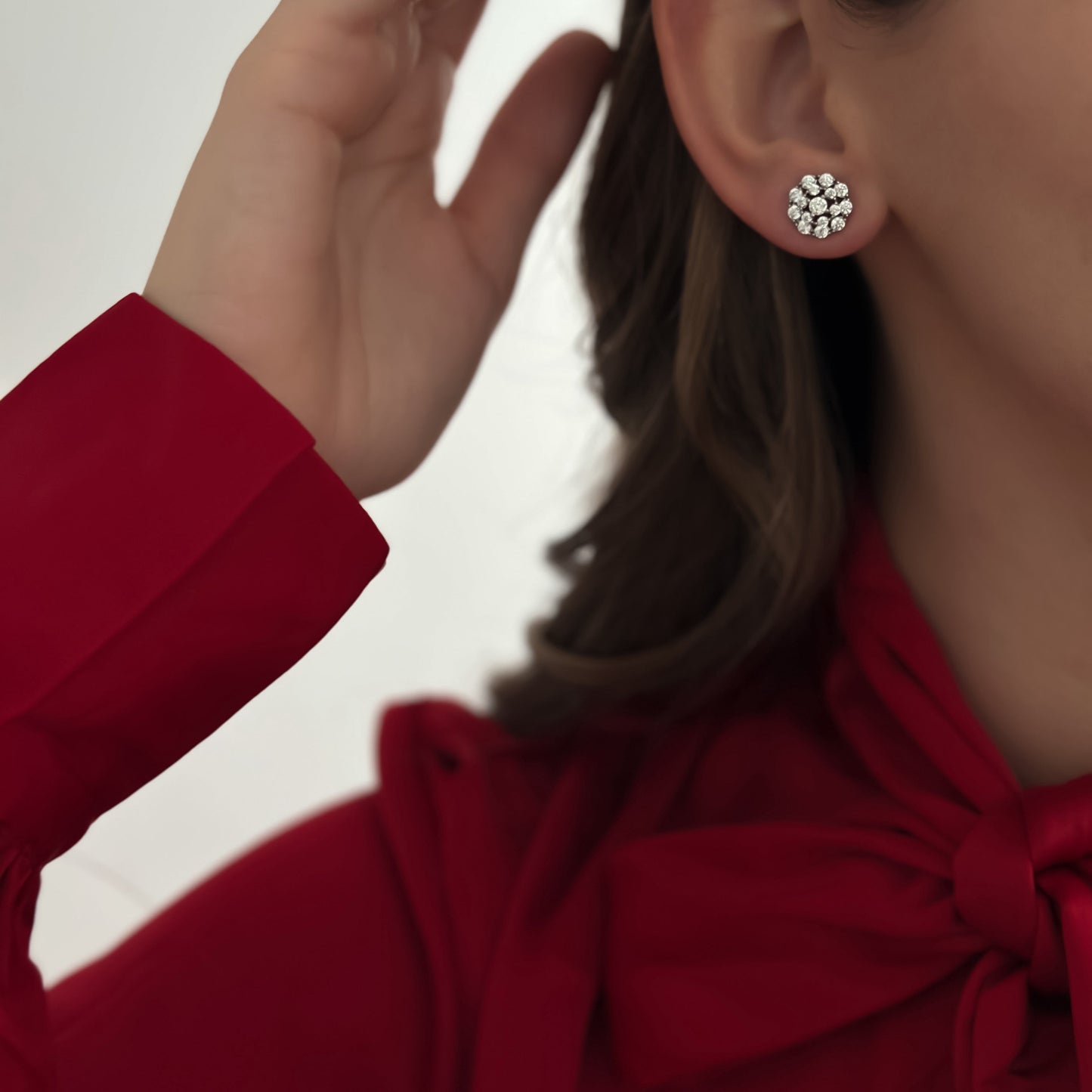 Rosette Studs [Silver]