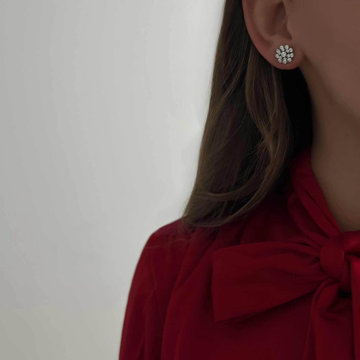 Rosette Studs [Silver]