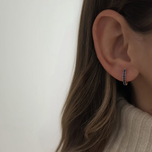 Sapphire Bling Hoops