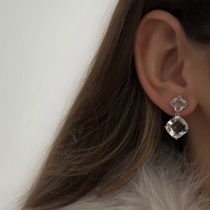 Frosty Stones Earrings [Silver]