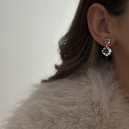 Frosty Stones Earrings [Silver]