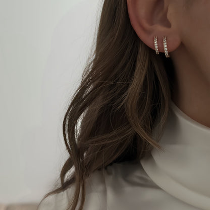 Faux Double Bling Hoops