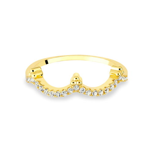 Korona | Pierścionek ze srebra 925 z powłoką 18K 0