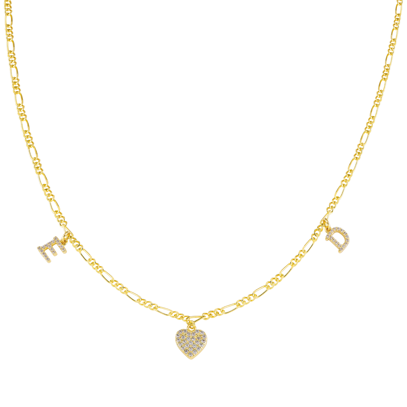 Łańcuszek z literą + serce | Srebro 925, 0,8 kg 0