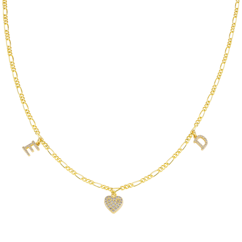 Łańcuszek z literą + serce | Srebro 925, 0,8 kg 0