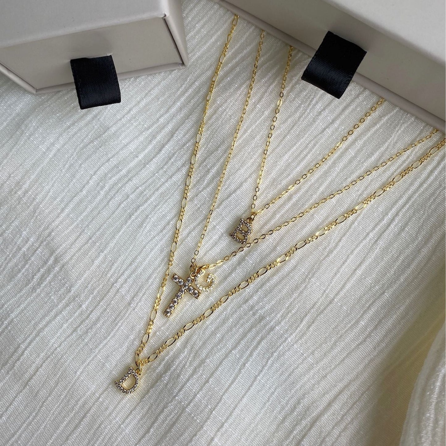 Łańcuszek z literami | Srebro 925, Cyrkonia 2