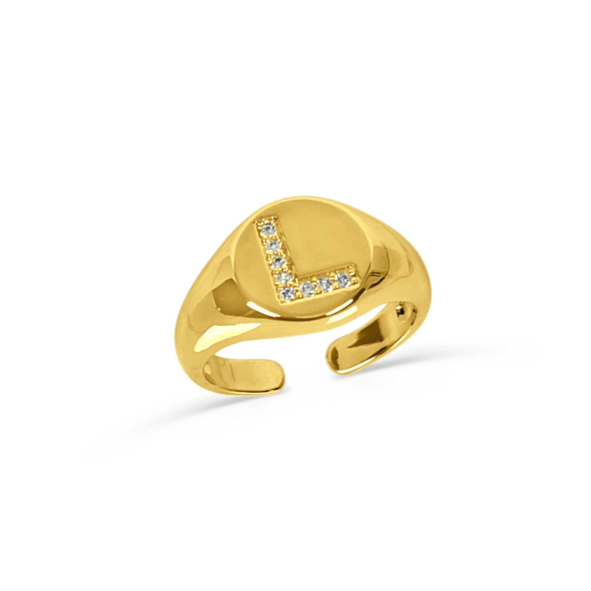 Medyna | Pierścionek z literą 18-karatowe złoto 1