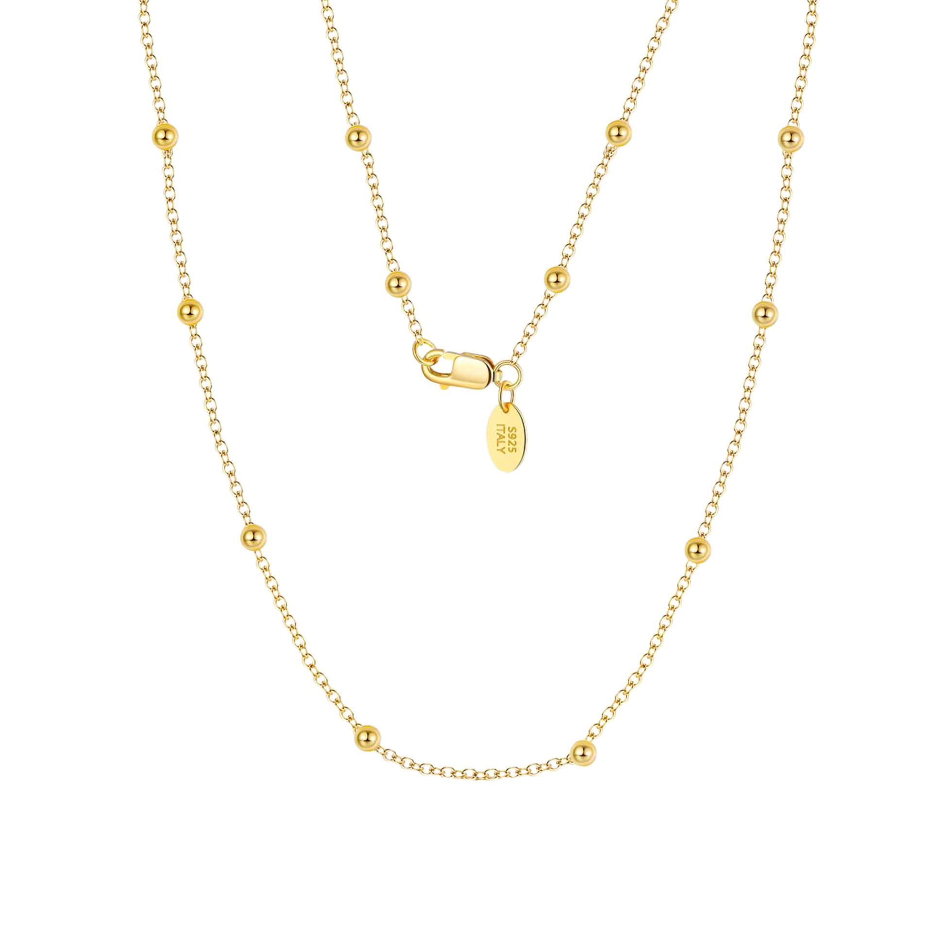 Naszyjnik Damski Kulki Srebrny 925 | 0,012 kg Elegancja i Regulowana Długość 0