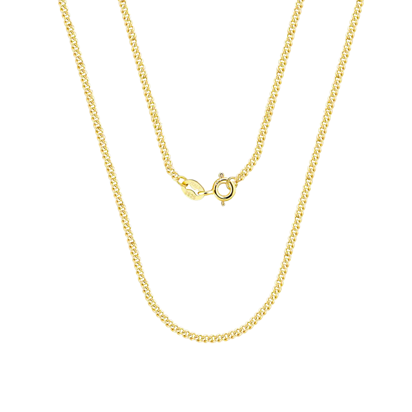 Naszyjnik Damski Srebrny Kubański 0,014 kg | Elegancki Styl z 18-Karatowym Złotem 0