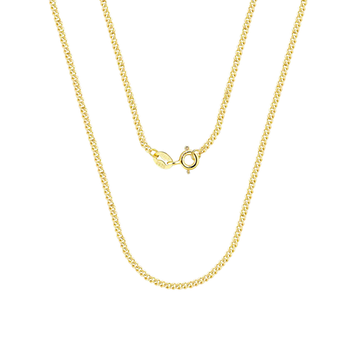 Naszyjnik Damski Srebrny Kubański 0,014 kg | Elegancki Styl z 18-Karatowym Złotem 0