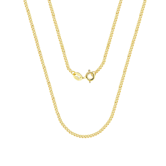 Naszyjnik Damski Srebrny Kubański 0,014 kg | Elegancki Styl z 18-Karatowym Złotem 0