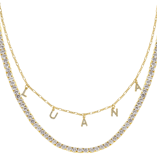 Naszyjnik z imieniem 925 | Srebro i cyrkonia 40-50 cm 0